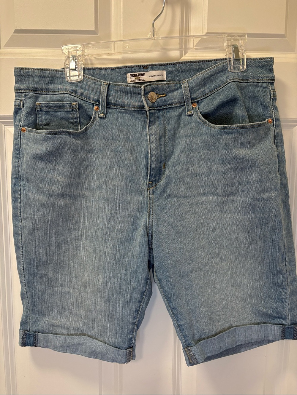 Signature by Levi Strauss Light Blue Denim Bermuda Shorts Size 16/33
